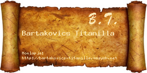 Bartakovics Titanilla névjegykártya